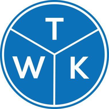 Beyaz arkaplanda TWK harf logosu tasarımı. TWK yaratıcı harflerin baş harfleri logo kavramı. TWK harf tasarımı.