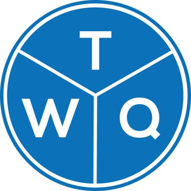 Beyaz arka planda TWQ harfi logo tasarımı. TWQ yaratıcı harflerin baş harfleri logo kavramı. TWQ harf tasarımı.