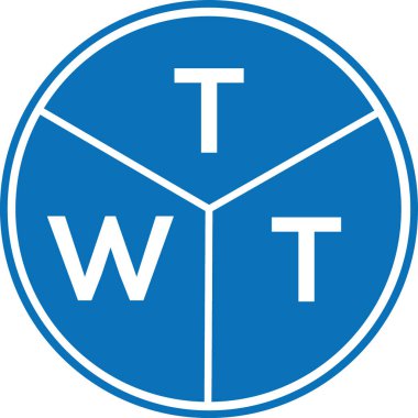 Beyaz arka planda TWT harf logosu tasarımı. TWT yaratıcı harf logosu konsepti. TWT harf tasarımı.