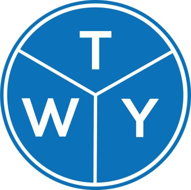 Beyaz arka planda TWY harf logosu tasarımı. TWY yaratıcı harflerin baş harfleri logo kavramı. TWY harf tasarımı.