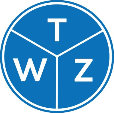 Beyaz arka planda TWZ harf logosu tasarımı. TWZ yaratıcı harf logosu konsepti. TWZ harf tasarımı.