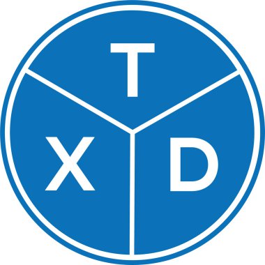 Beyaz arkaplanda TXD harf logosu tasarımı. TXD yaratıcı harflerin baş harfleri logo kavramı. TXD harf tasarımı.