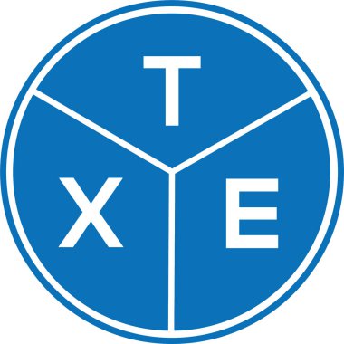 Beyaz arka planda TXE harf logosu tasarımı. TXE yaratıcı harf logosu konsepti. TXE harf tasarımı.