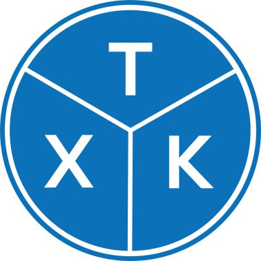 Beyaz arkaplanda TXK harf logosu tasarımı. TXK yaratıcı harflerin baş harfleri logo kavramı. TXK harf tasarımı.