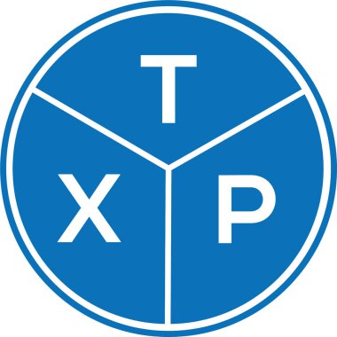 Beyaz arkaplanda TXP harf logosu tasarımı. TXP yaratıcı harflerin baş harfleri logo kavramı. TXP harf tasarımı.
