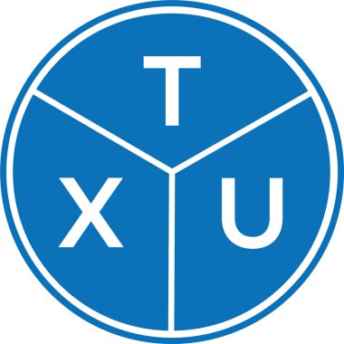 Beyaz arka planda TXU harf logosu tasarımı. TXU yaratıcı harf logosu konsepti. TXU harf tasarımı.