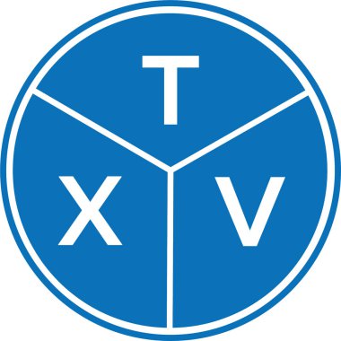 Beyaz arkaplanda TXV harf logosu tasarımı. TXV yaratıcı harflerin baş harfleri logo kavramı. TXV harf tasarımı.