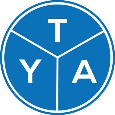 Beyaz arka planda TYA harf logosu tasarımı. TYA yaratıcı harf logosu konsepti. TYA harf tasarımı.