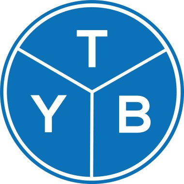 Beyaz arka planda TYB harfi logo tasarımı. TYB yaratıcı harflerin baş harfleri logo kavramı. TYB harf tasarımı.