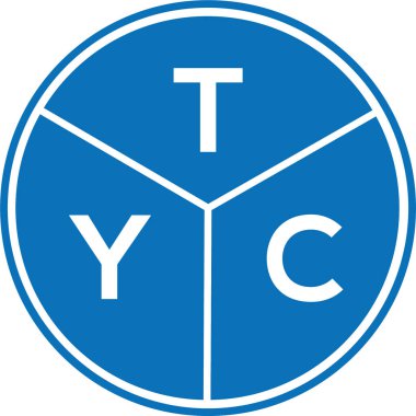 Beyaz arka planda TYC harf logosu tasarımı. TYC yaratıcı harflerin baş harfleri logo kavramı. TYC harf tasarımı.