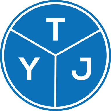 Beyaz arka planda TYJ harf logosu tasarımı. TYJ yaratıcı harflerin baş harfleri logo kavramı. TYJ harf tasarımı.
