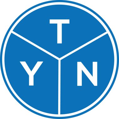 Beyaz arka planda TYN harf logosu tasarımı. TYN yaratıcı harflerin baş harfleri logo kavramı. TYN harf tasarımı.