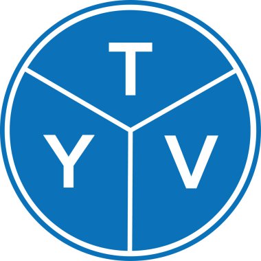 Beyaz arkaplanda TYV harf logosu tasarımı. TYV yaratıcı harflerin baş harfleri logo kavramı. TYV harf tasarımı.