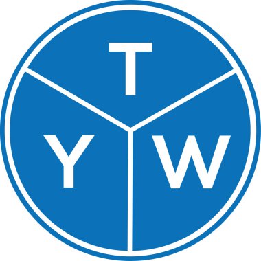 Beyaz arka planda TYW harf logosu tasarımı. TYW yaratıcı harflerin baş harfleri logo kavramı. TYW harf tasarımı.