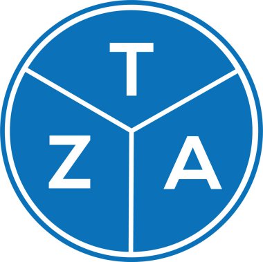 Beyaz arka planda TZA harf logosu tasarımı. TZA yaratıcı harf logosu konsepti. TZA harf tasarımı.