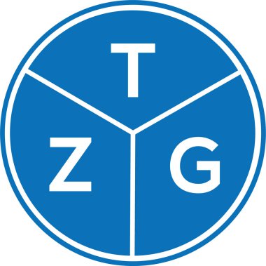 Beyaz arkaplanda TZG harf logosu tasarımı. TZG yaratıcı harflerin baş harfleri logo kavramı. TZG harf tasarımı.