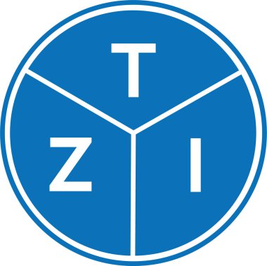 Beyaz arka planda TZI harf logosu tasarımı. TZI yaratıcı harflerin baş harfleri logo kavramı. TZI harf tasarımı.