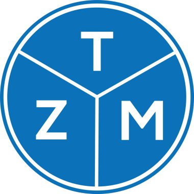 Beyaz arkaplanda TZM harf logosu tasarımı. TZM yaratıcı harflerin baş harfleri logo kavramı. TZM harf tasarımı.