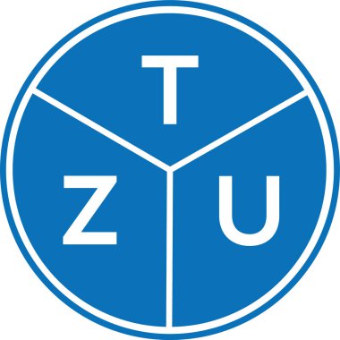 Beyaz arka planda TZU harf logosu tasarımı. TZU yaratıcı harf logosu konsepti. TZU harf tasarımı.