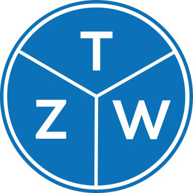 Beyaz arkaplanda TZW harf logosu tasarımı. TZW yaratıcı harflerin baş harfleri logo kavramı. TZW harf tasarımı.