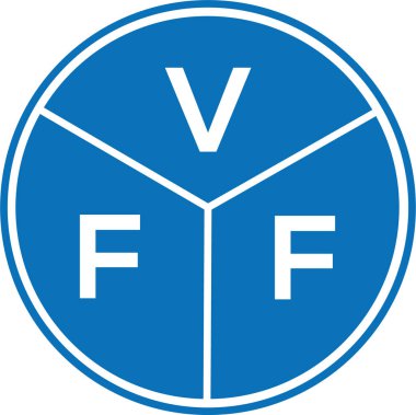 Beyaz arka planda VFF mektup logosu tasarımı. VFF yaratıcı harflerin baş harfleri logo kavramı. VFF harf tasarımı.