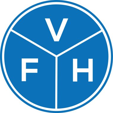 Beyaz arka planda VFH harf logosu tasarımı. VFH yaratıcı harflerin baş harfleri logo kavramı. VFH harf tasarımı.