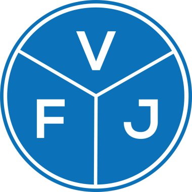 Beyaz arka planda VFJ harf logosu tasarımı. VFJ yaratıcı harflerin baş harfleri logo kavramı. VFJ harf tasarımı.