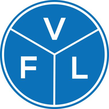 Beyaz arka planda VFL harf logosu tasarımı. VFL yaratıcı harflerin baş harfleri logo kavramı. VFL harf tasarımı.