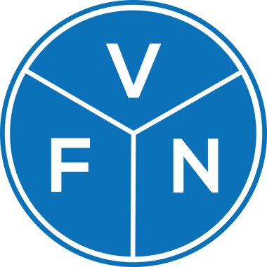 Beyaz arka planda VFN harf logosu tasarımı. VFN yaratıcı harflerin baş harfleri logo kavramı. VFN harf tasarımı.