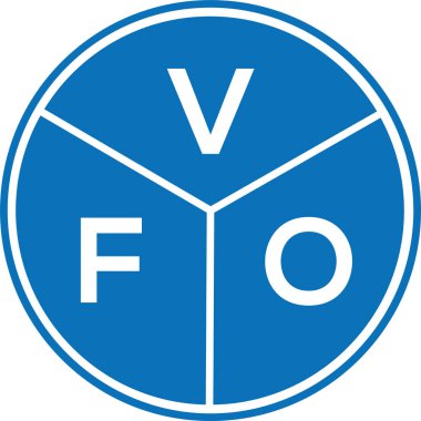 Beyaz arka planda VFO harfi logosu tasarımı. VFO yaratıcı harflerin baş harfleri logo kavramı. VFO harf tasarımı.