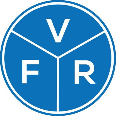 Beyaz arka planda VFR harf logosu tasarımı. VFR yaratıcı harflerin baş harfleri logo kavramı. VFR harf tasarımı.