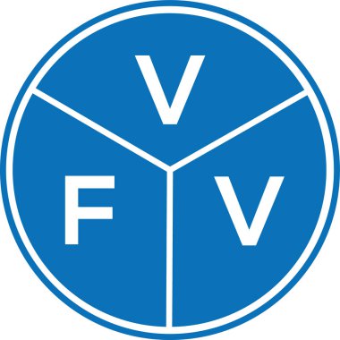 Beyaz arka planda VFV harf logosu tasarımı. VFV yaratıcı harflerin baş harfleri logo kavramı. VFV harf tasarımı.