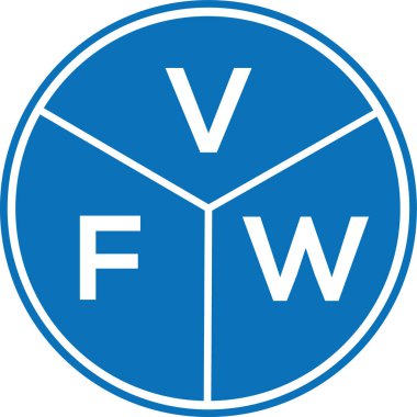 Beyaz arka planda VFW harf logosu tasarımı. VFW yaratıcı harflerin baş harfleri logo kavramı. VFW harf tasarımı.
