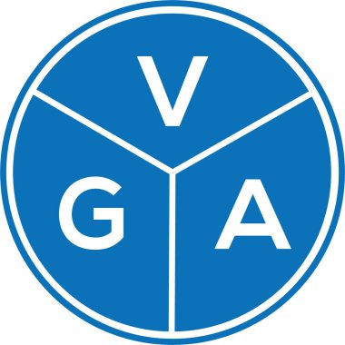 Beyaz arka planda VGA harf logosu tasarımı. VGA yaratıcı harf logosu konsepti. VGA harf tasarımı.