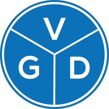 Beyaz arka planda VGD harf logosu tasarımı. VGD yaratıcı harflerin baş harfleri logo kavramı. VGD harf tasarımı.