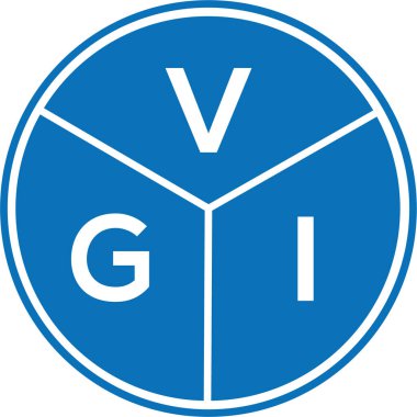 Beyaz arka planda VGI harf logosu tasarımı. VGI yaratıcı harflerin baş harfleri logo kavramı. VGI harf tasarımı.