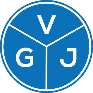 Beyaz arka planda VGJ harf logosu tasarımı. VGJ yaratıcı harflerin baş harfleri logo kavramı. VGJ harf tasarımı.