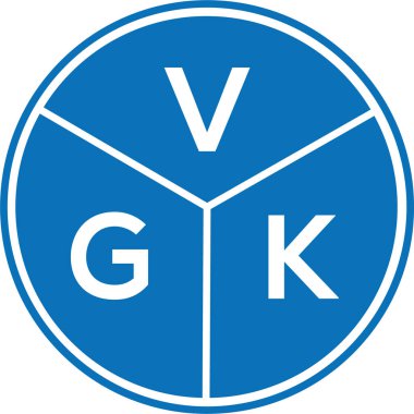 Beyaz arka planda VGK harf logosu tasarımı. VGK yaratıcı harflerin baş harfleri logo kavramı. VGK harf tasarımı.