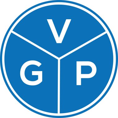 Beyaz arka planda VGP harf logosu tasarımı. VGP yaratıcı harflerin baş harfleri logo kavramı. VGP harf tasarımı.