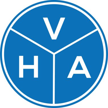Beyaz arka planda VHA harf logosu tasarımı. VHA yaratıcı harf logosu konsepti. VHA harf tasarımı.