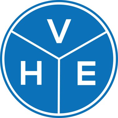 Beyaz arka planda VHE harf logosu tasarımı. Yaratıcı harflerin baş harfleri logo konsepti. VHE harf tasarımı.