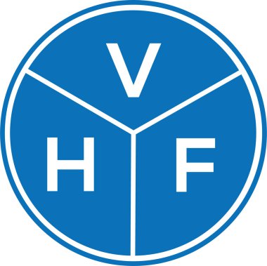 Beyaz arka planda VHF harf logosu tasarımı. VHF yaratıcı harf logosu konsepti. VHF harf tasarımı.