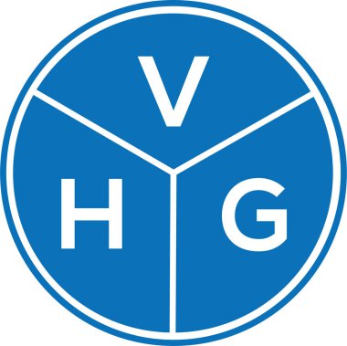 Beyaz arkaplanda VHG harf logosu tasarımı. VHG yaratıcı harflerin baş harfleri logo kavramı. VHG harf tasarımı.