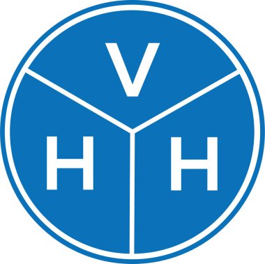 Beyaz arkaplanda VHH harf logosu tasarımı. VHH yaratıcı harflerin baş harfleri logo kavramı. VHH harf tasarımı.