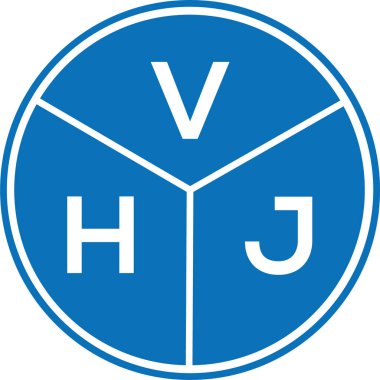 Beyaz arka planda VHJ harf logosu tasarımı. VHJ yaratıcı harflerin baş harfleri logo kavramı. VHJ harf tasarımı.