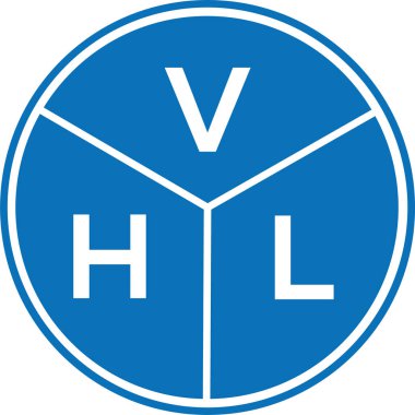 Beyaz arkaplanda VHL harf logosu tasarımı. VHL yaratıcı harflerin baş harfleri logo kavramı. VHL harf tasarımı.