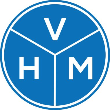 Beyaz arkaplanda VHM harf logosu tasarımı. VHM yaratıcı harflerin baş harfleri logo kavramı. VHM harf tasarımı.