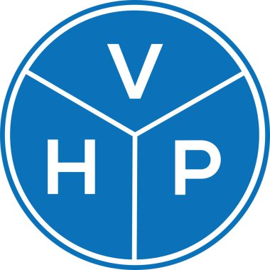 Beyaz arka planda VHP harf logosu tasarımı. VHP yaratıcı harflerin baş harfleri logo kavramı. VHP harf tasarımı.