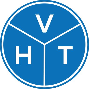 Beyaz arkaplanda VHT harf logosu tasarımı. VHT yaratıcı harf logosu konsepti. VHT harf tasarımı.
