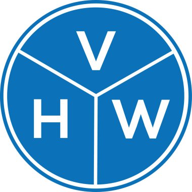 Beyaz arkaplanda VHW harf logosu tasarımı. VHW yaratıcı harflerin baş harfleri logo kavramı. VHW harf tasarımı.